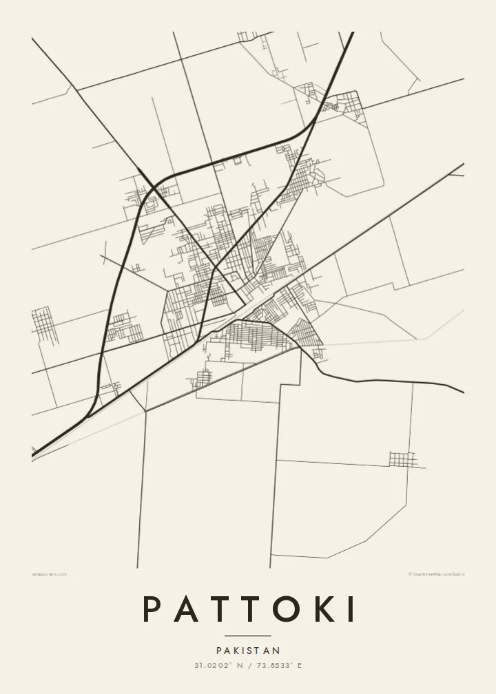 Pattoki map poster — Paper