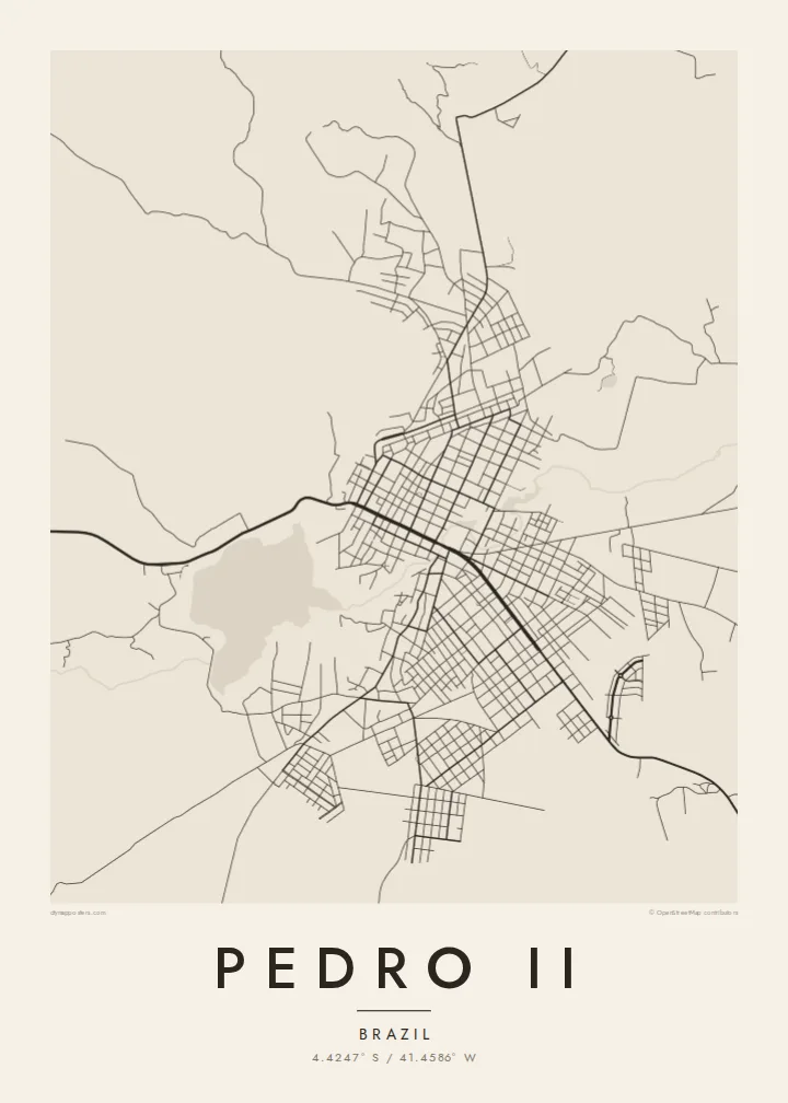 Pedro II map poster — Paper style
