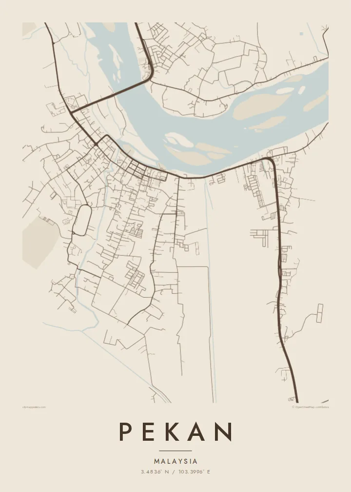 Pekan map poster — Sand