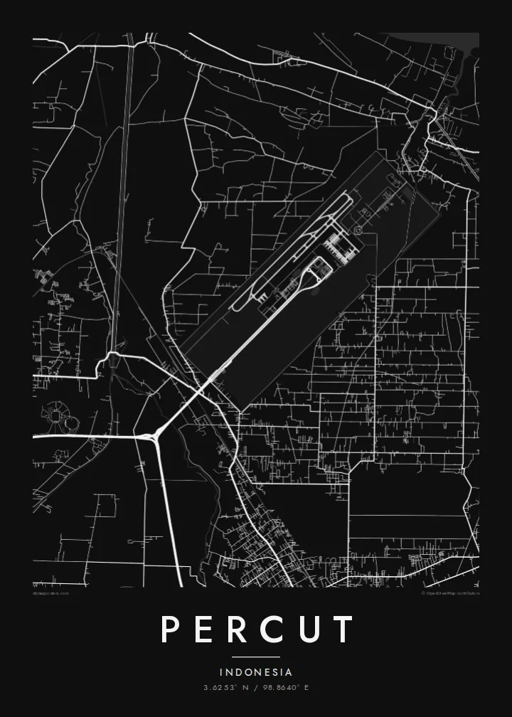Percut map poster — Noir style