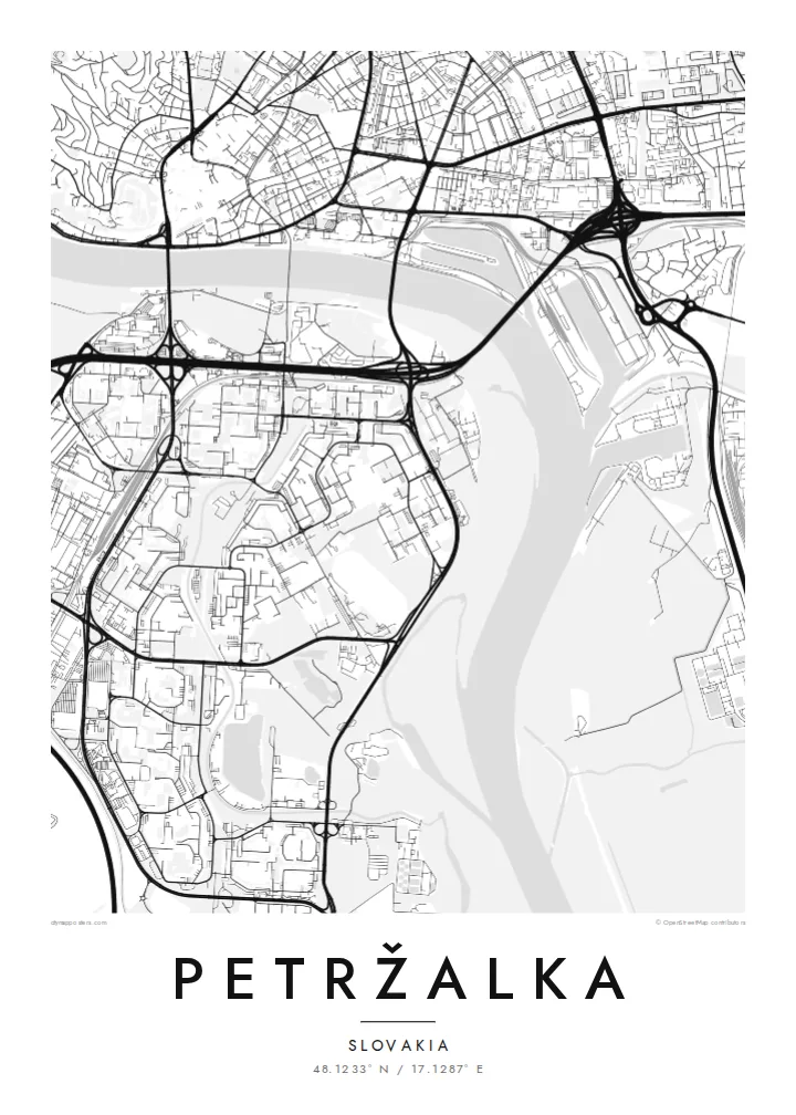 Petržalka map poster
