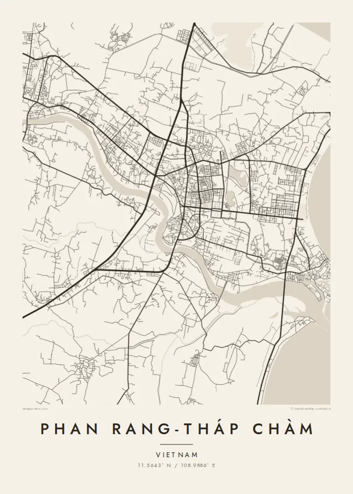 Phan Rang-Tháp Chàm map poster — Paper