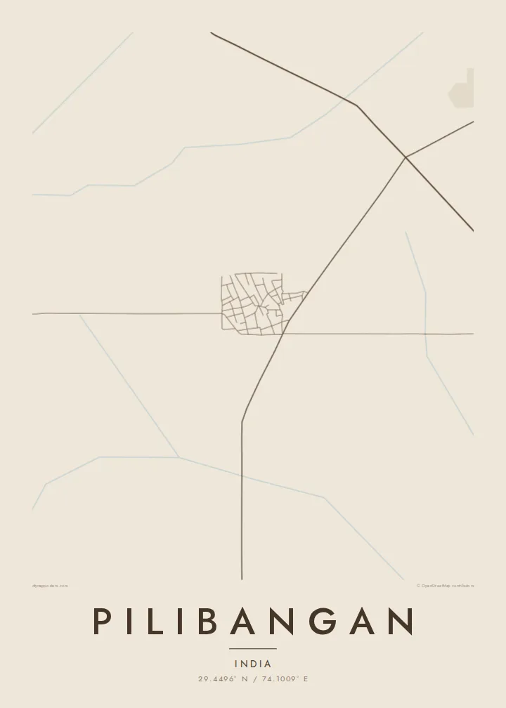 Pilibangan map poster — Sand style