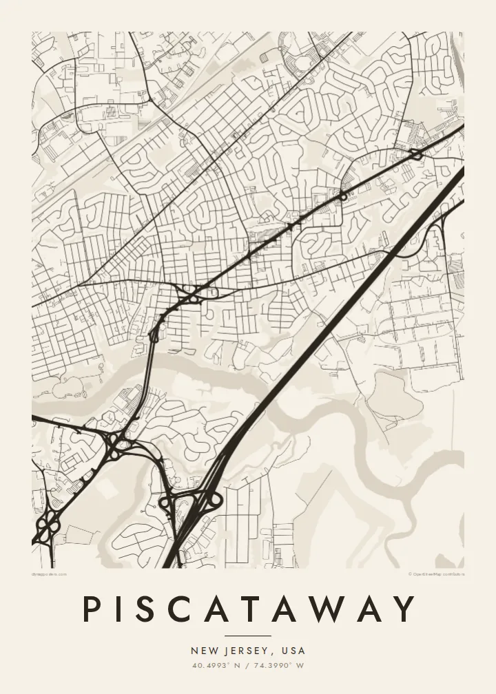 Piscataway map poster — Paper