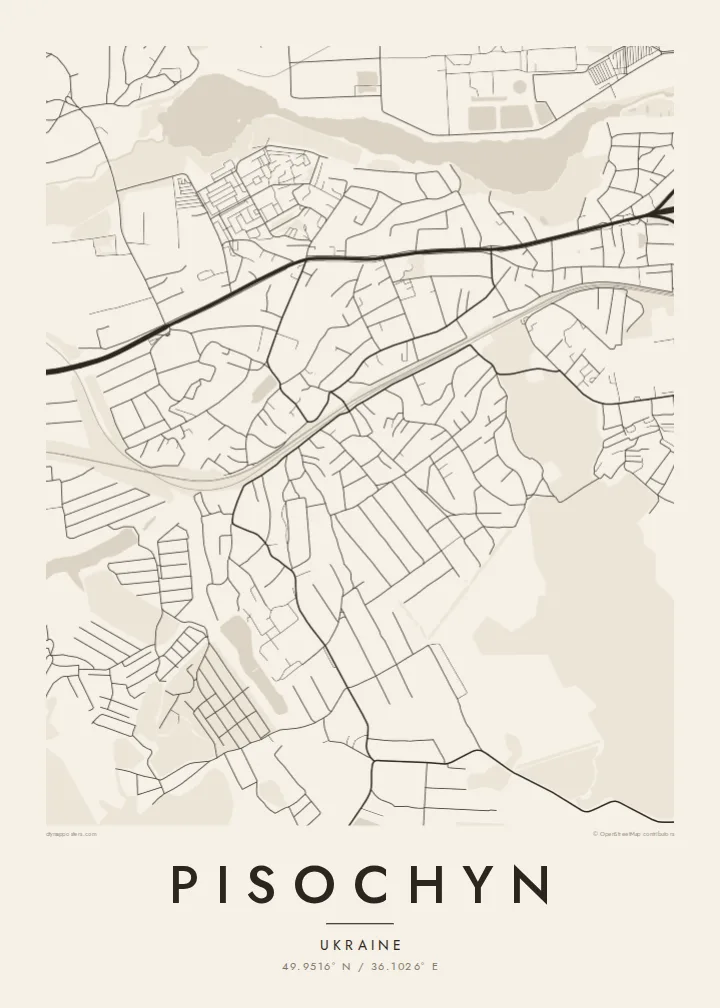 Pisochyn map poster — Paper