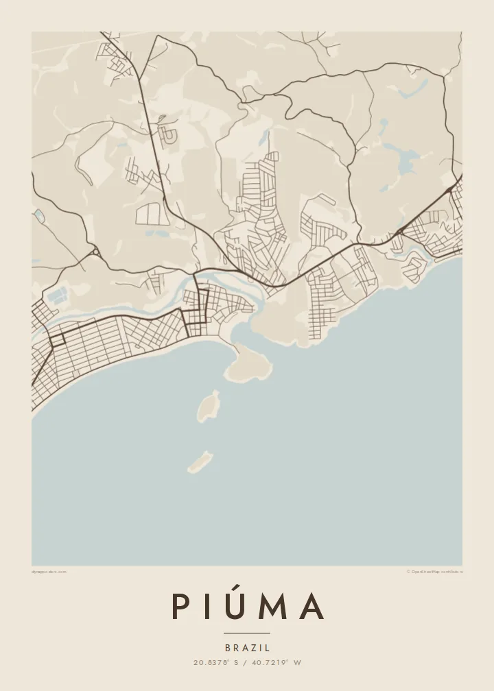 Piúma map poster — Sand