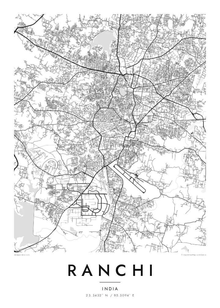 Plakat z mapą Ranchi — Classic