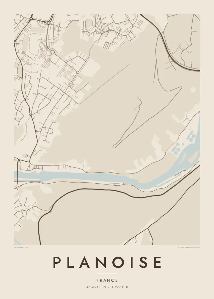 Planoise map poster — Sand style