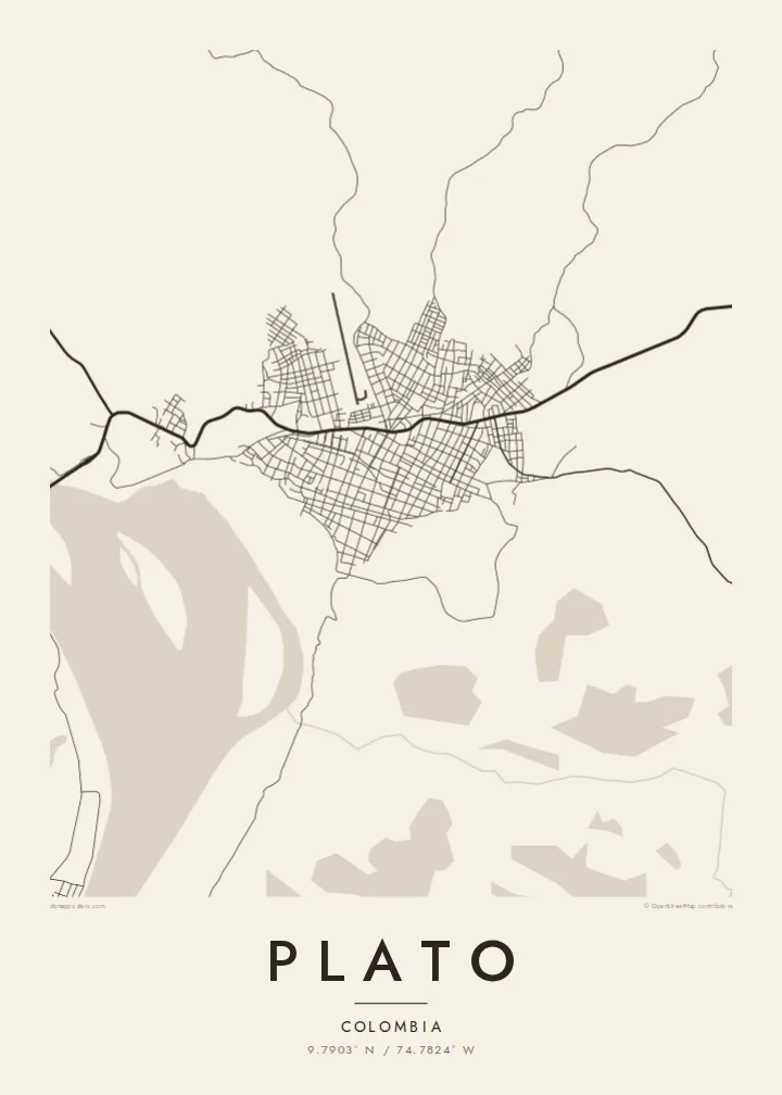 Plato map poster — Paper style