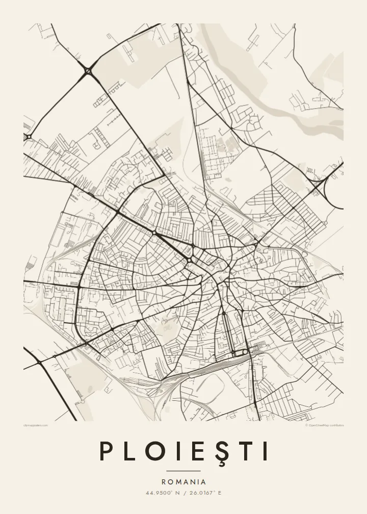 Ploieşti map poster — Paper