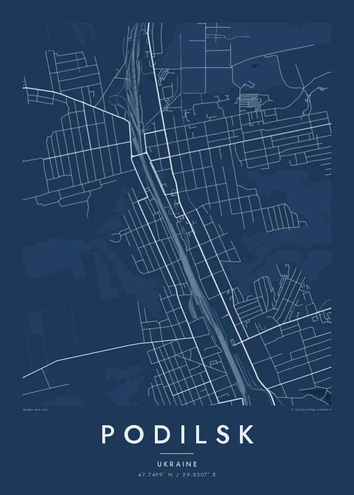 Podilsk map poster — Blueprint