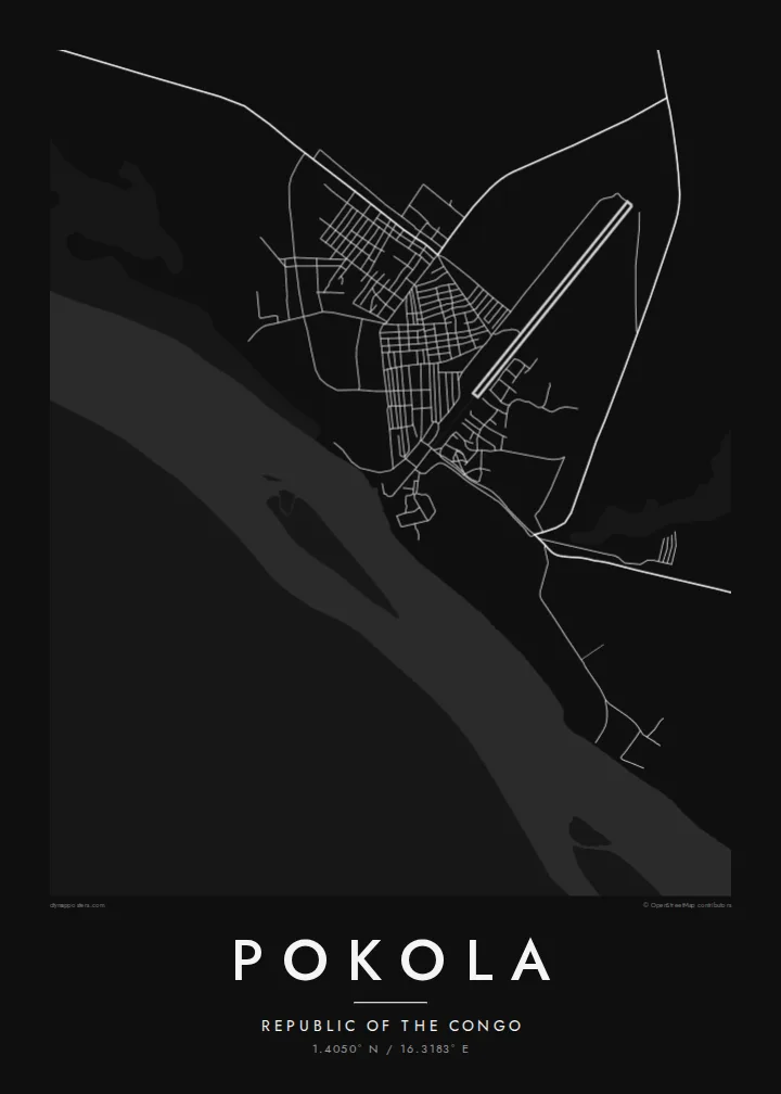 Pokola map poster — Noir style