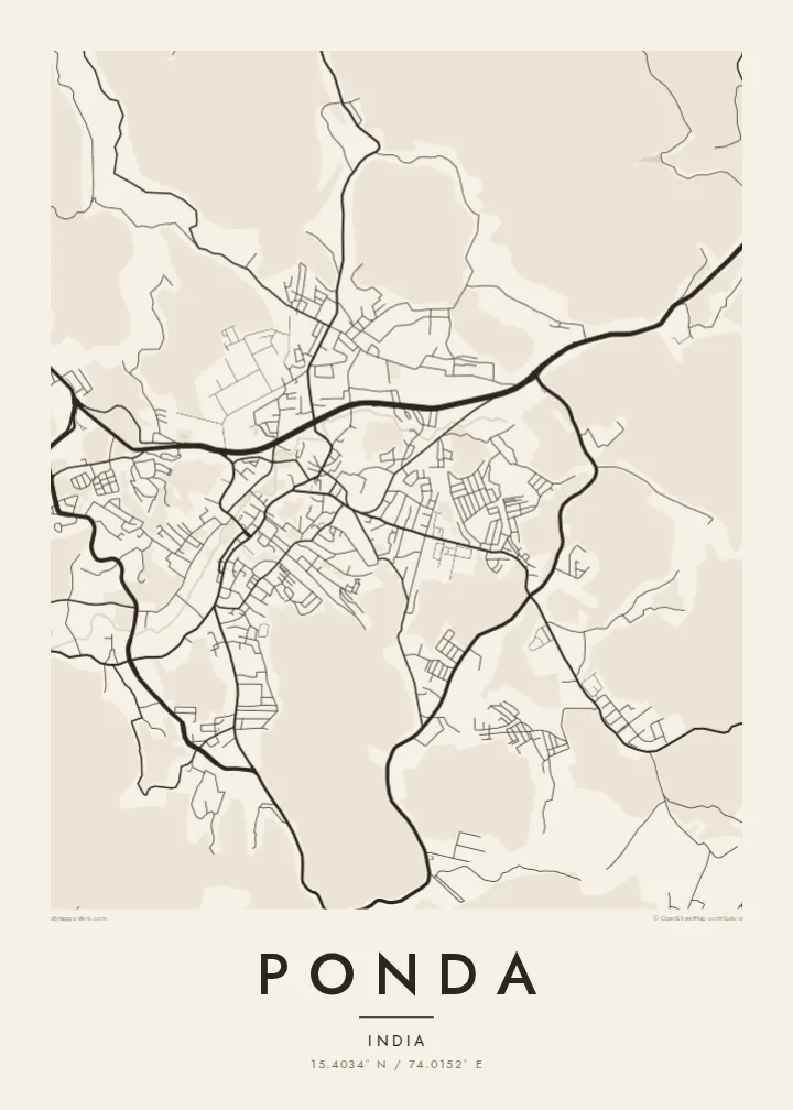 Ponda map poster — Paper style