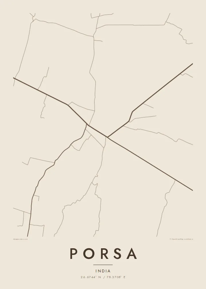 Porsa map poster — Sand