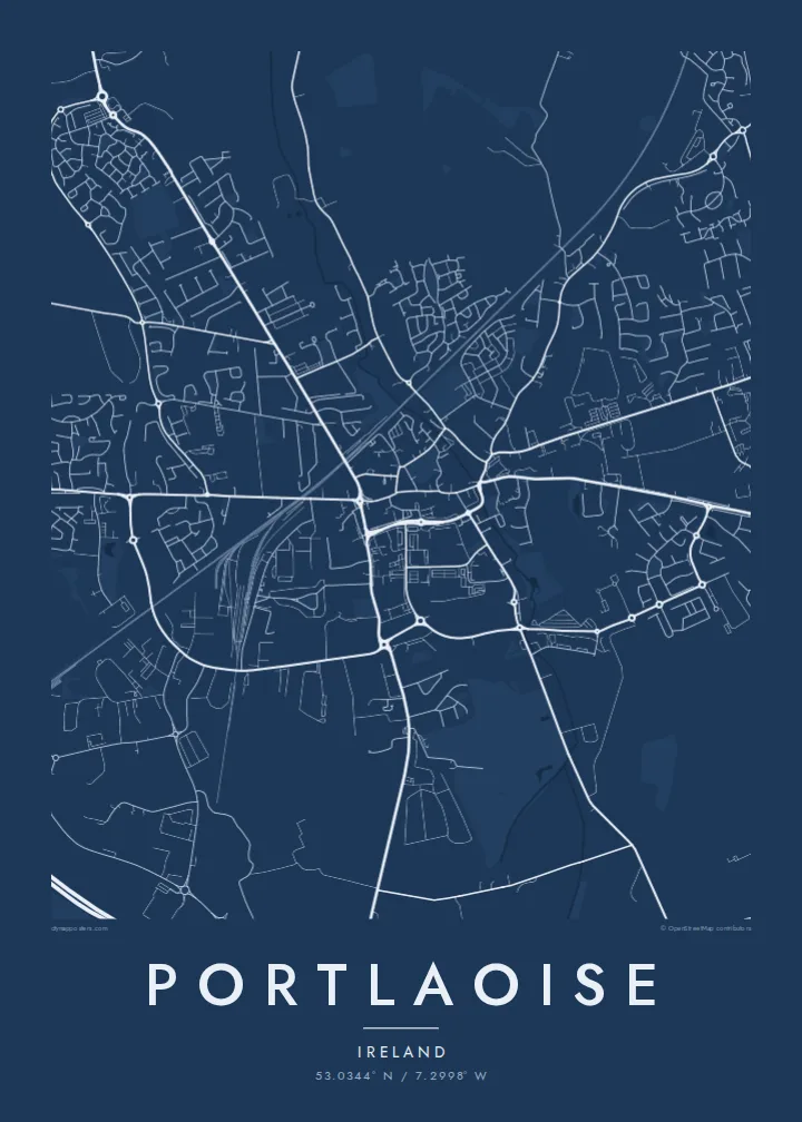 Portlaoise map poster — Blueprint