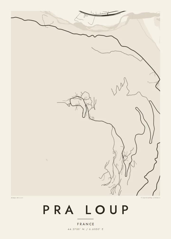 Pra Loup map poster — Paper style