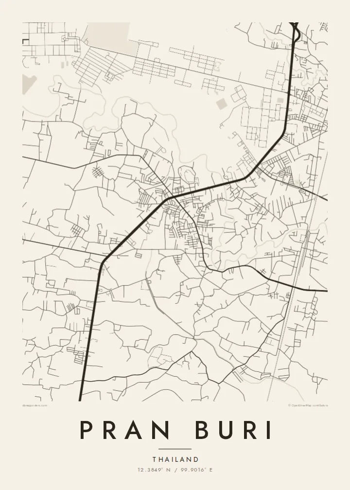 Pran Buri map poster — Paper