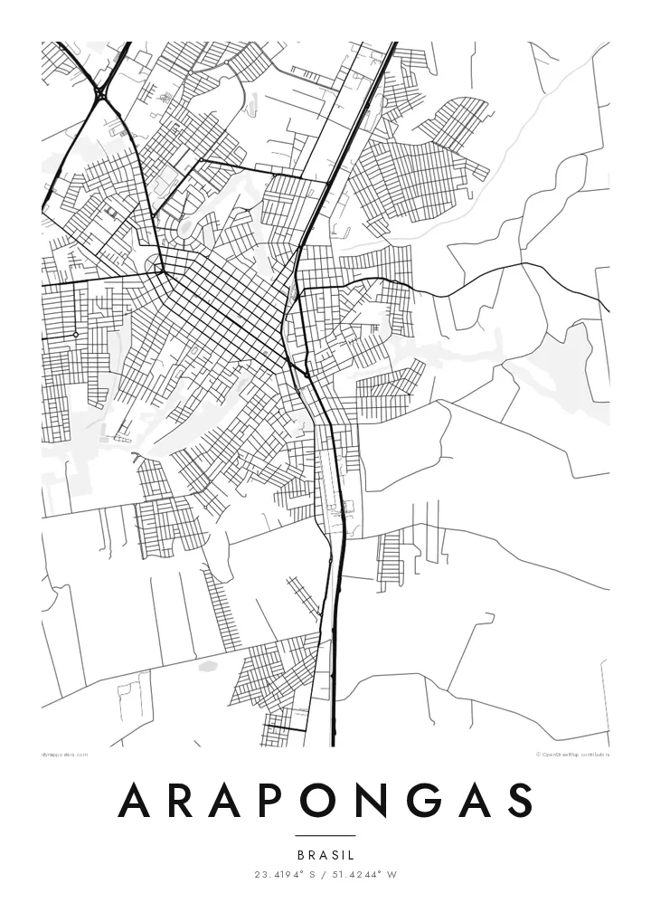 Pôster mapa de Arapongas — Classic