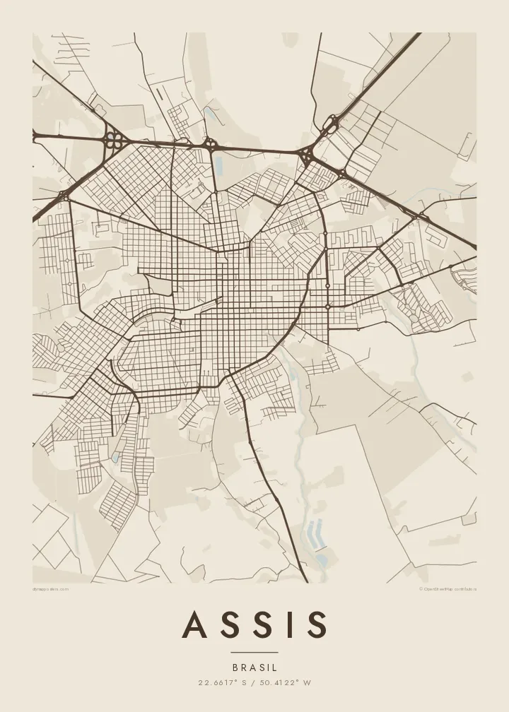 Pôster mapa de Assis — Sand