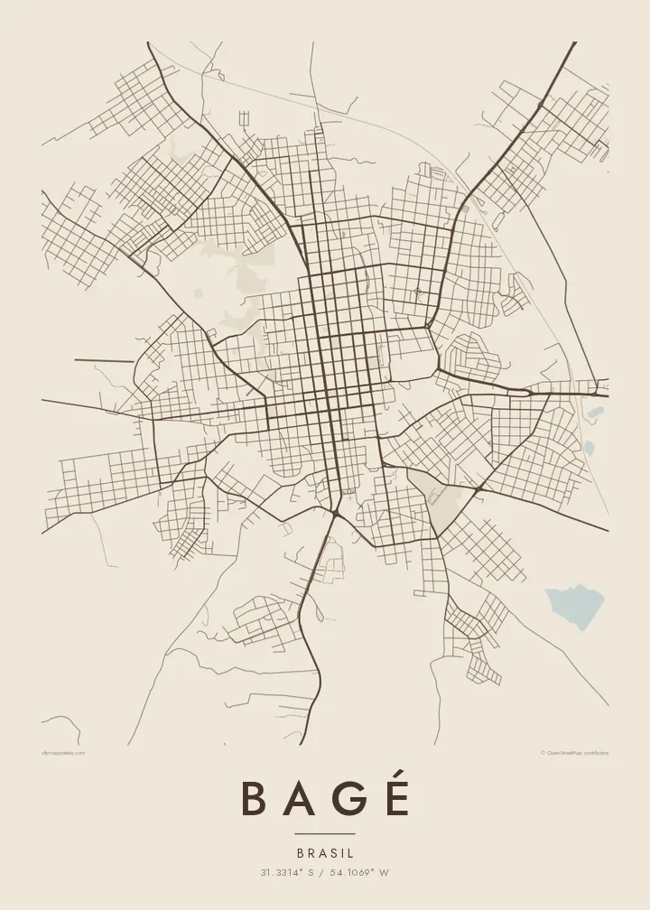 Pôster mapa de Bagé — Sand