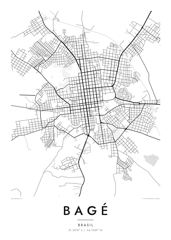 Pôster mapa de Bagé — Classic