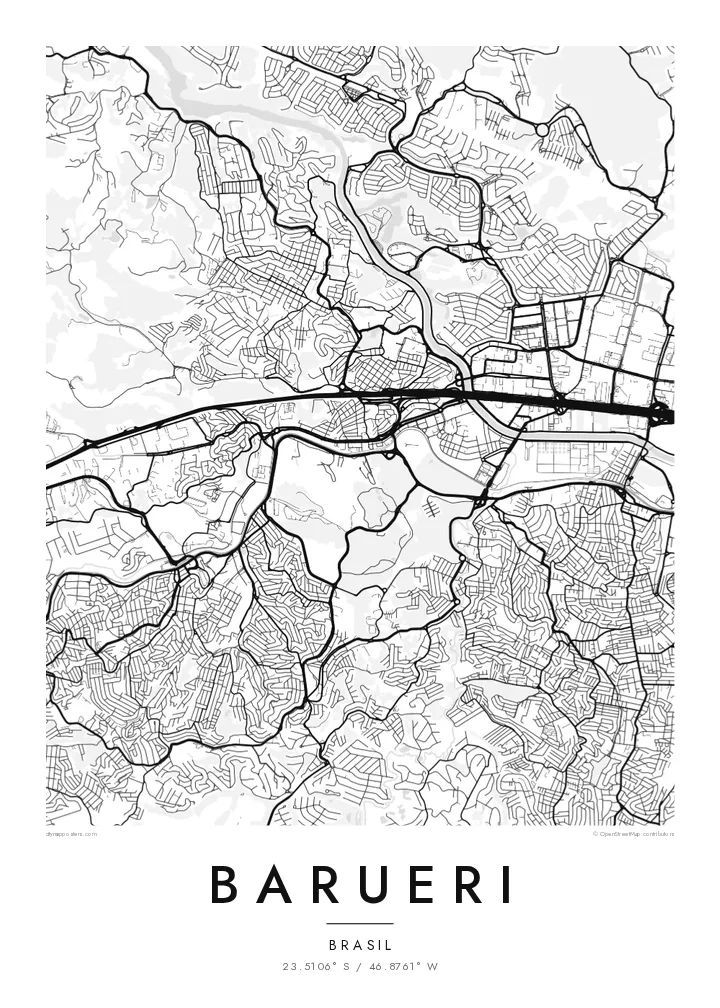 Pôster mapa de Barueri — Classic