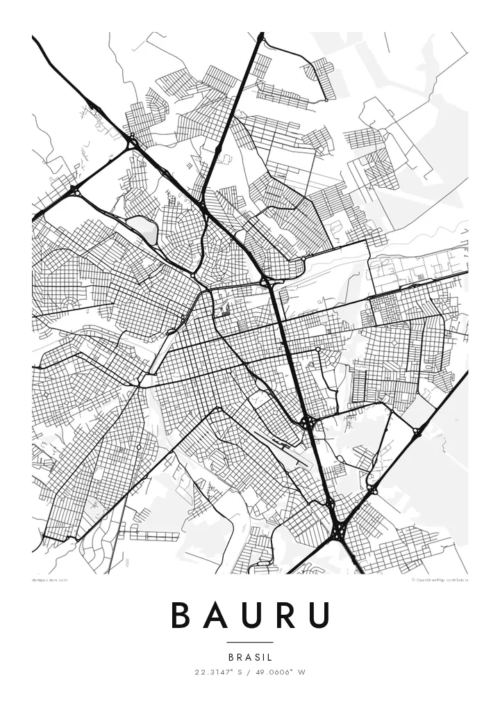 Pôster mapa de Bauru — Classic