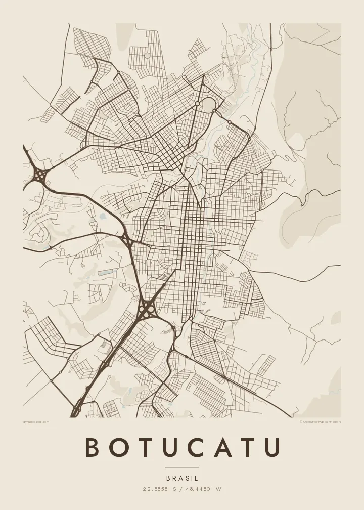 Pôster mapa de Botucatu — Sand