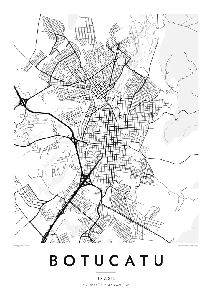 Pôster mapa de Botucatu — Classic