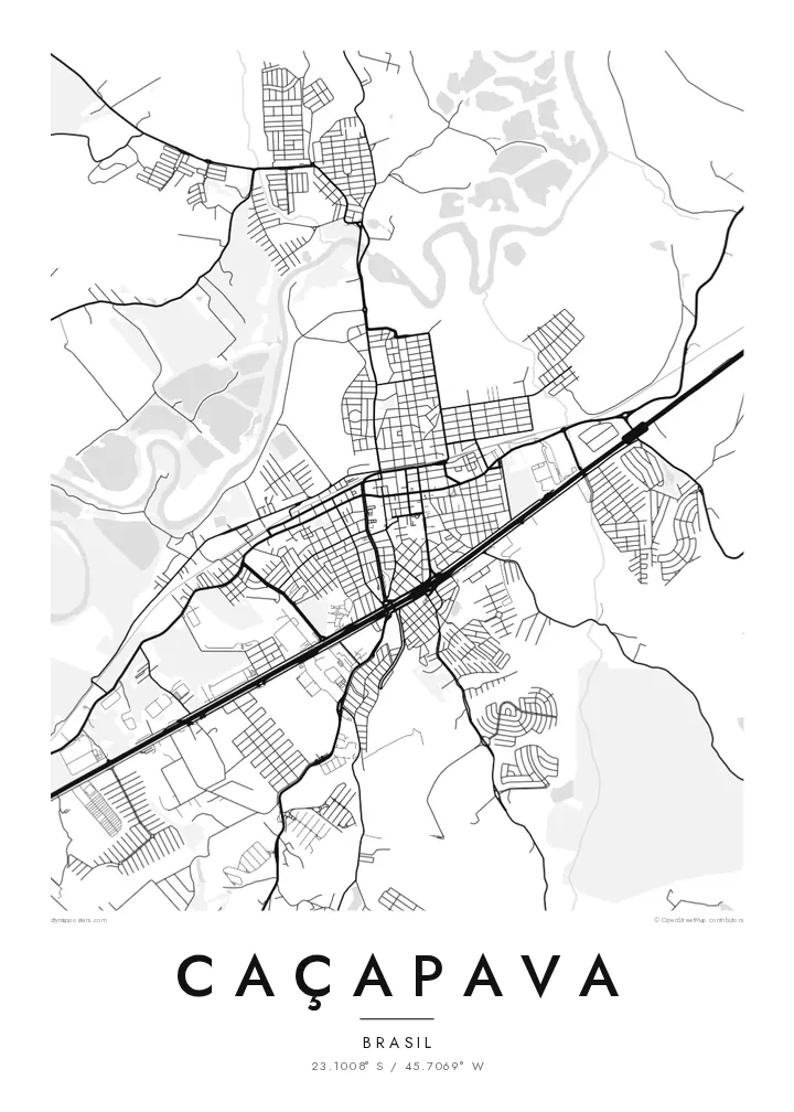 Pôster mapa de Caçapava — Classic