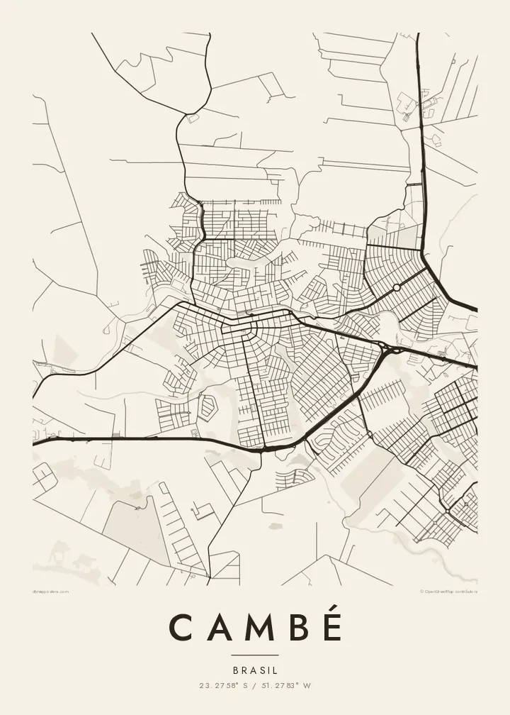 Pôster mapa de Cambé — Paper