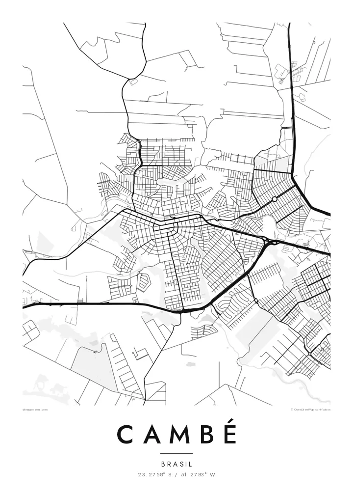 Pôster mapa de Cambé — Classic