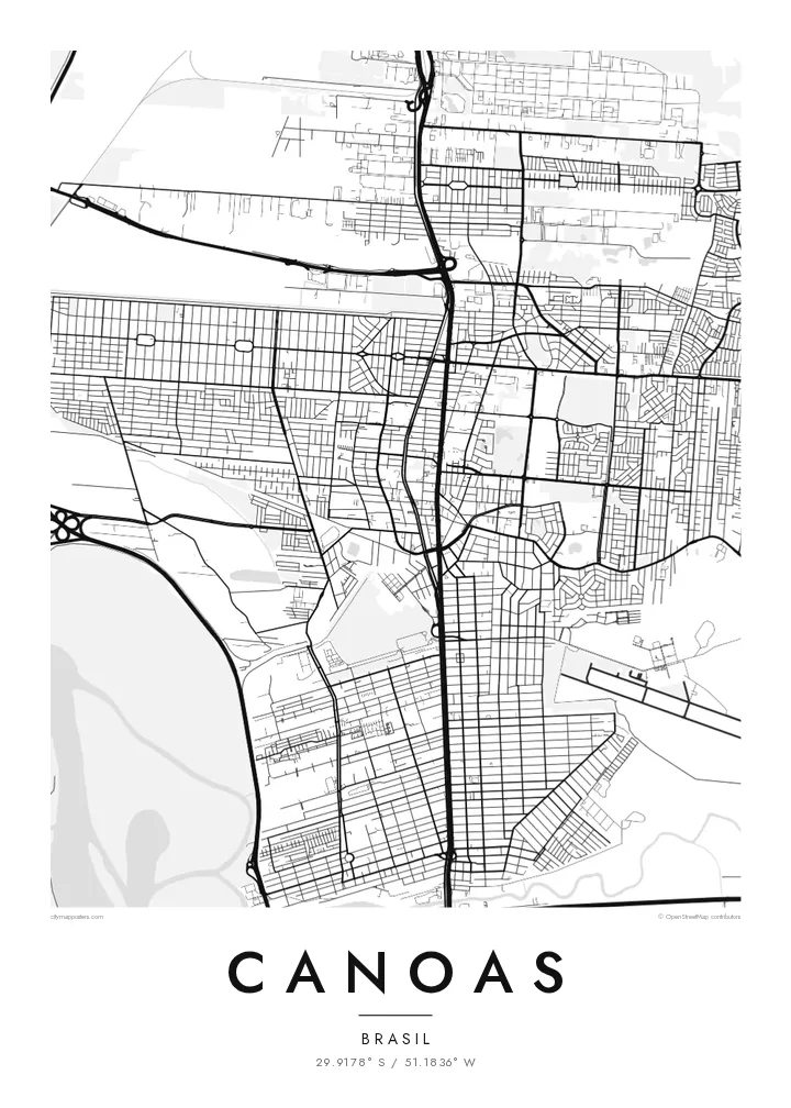 Pôster mapa de Canoas — Classic