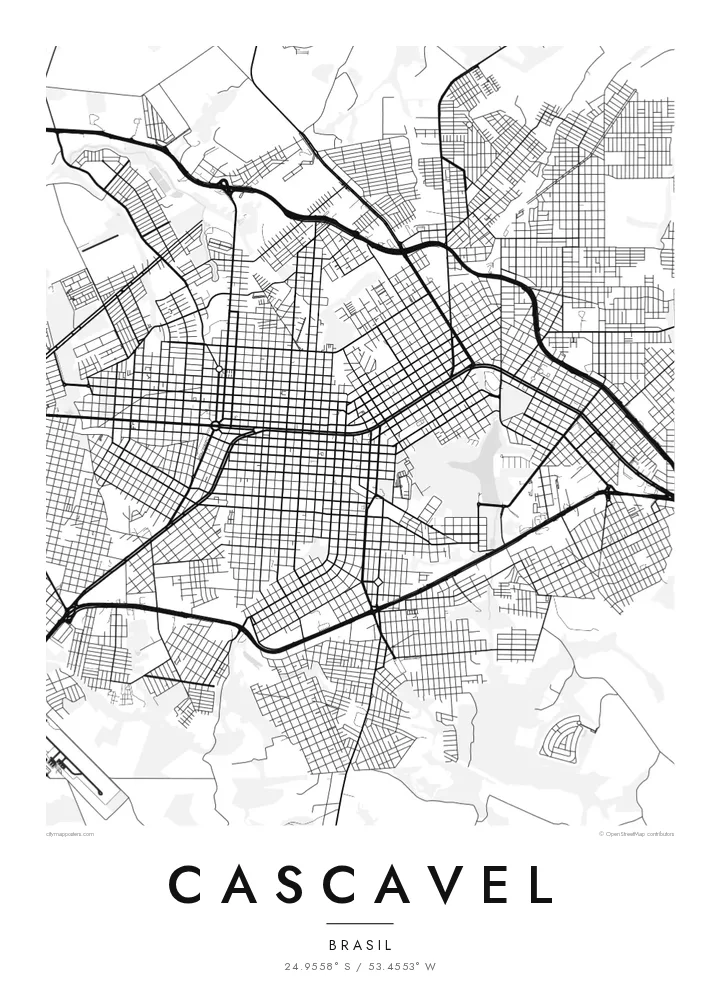 Pôster mapa de Cascavel — Classic