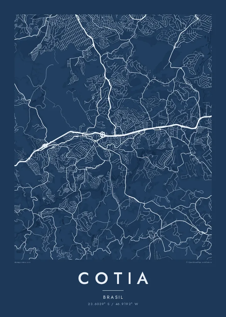 Pôster mapa de Cotia — Blueprint