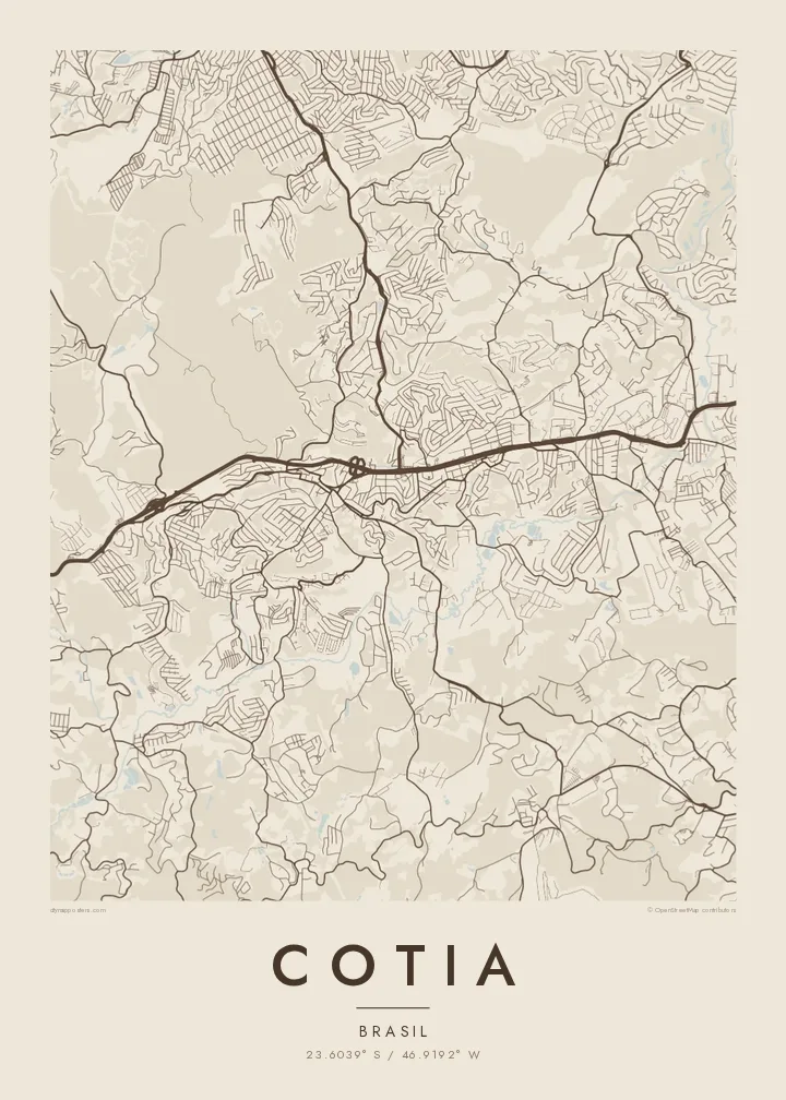 Pôster mapa de Cotia — Sand