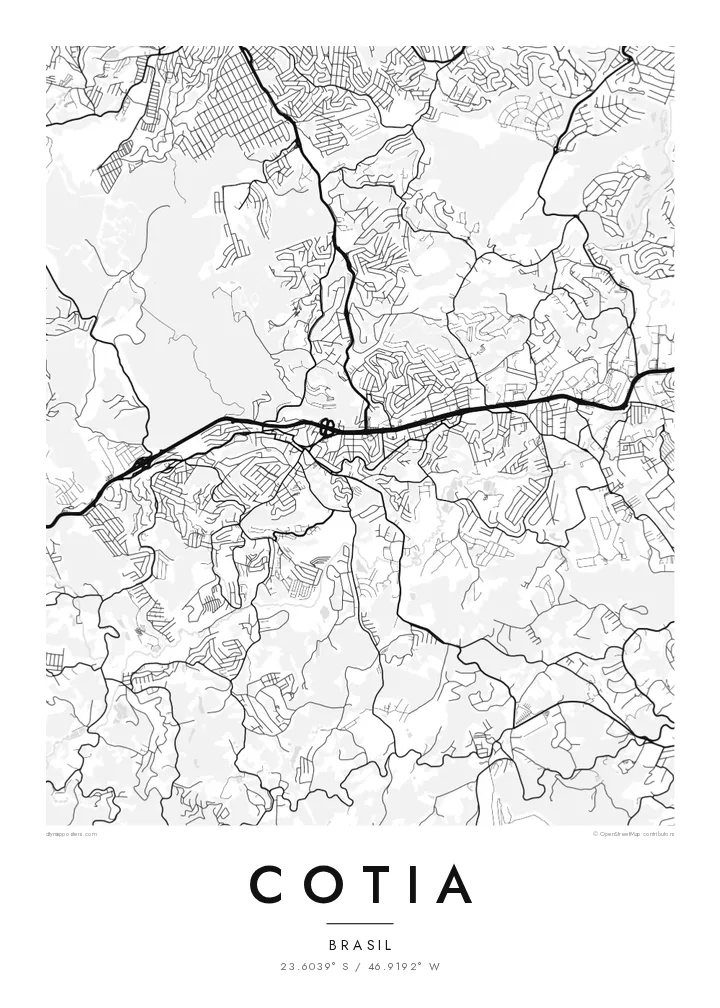 Pôster mapa de Cotia — Classic