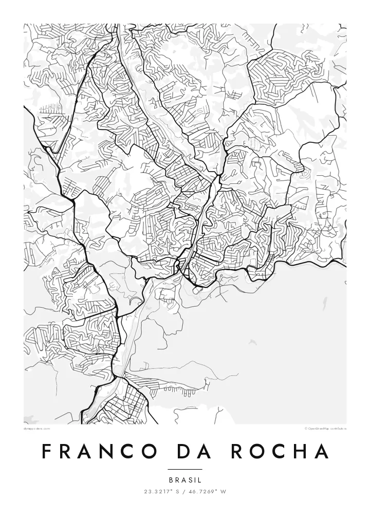 Pôster mapa de Franco da Rocha — Classic