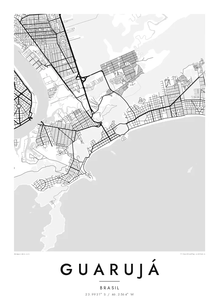 Pôster mapa do Guarujá — Classic