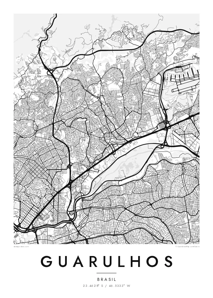 Pôster mapa de Guarulhos — Classic