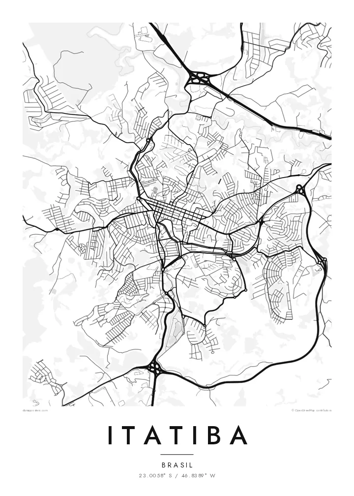 Pôster mapa de Itatiba — Classic