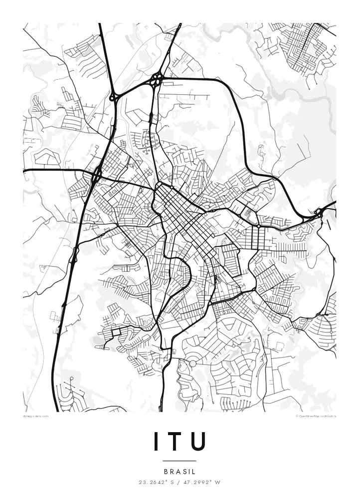 Pôster mapa de Itu — Classic