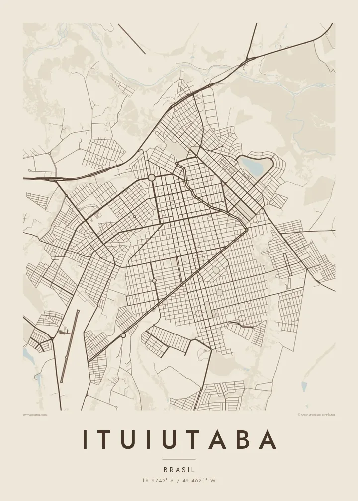 Pôster mapa de Ituiutaba — Sand