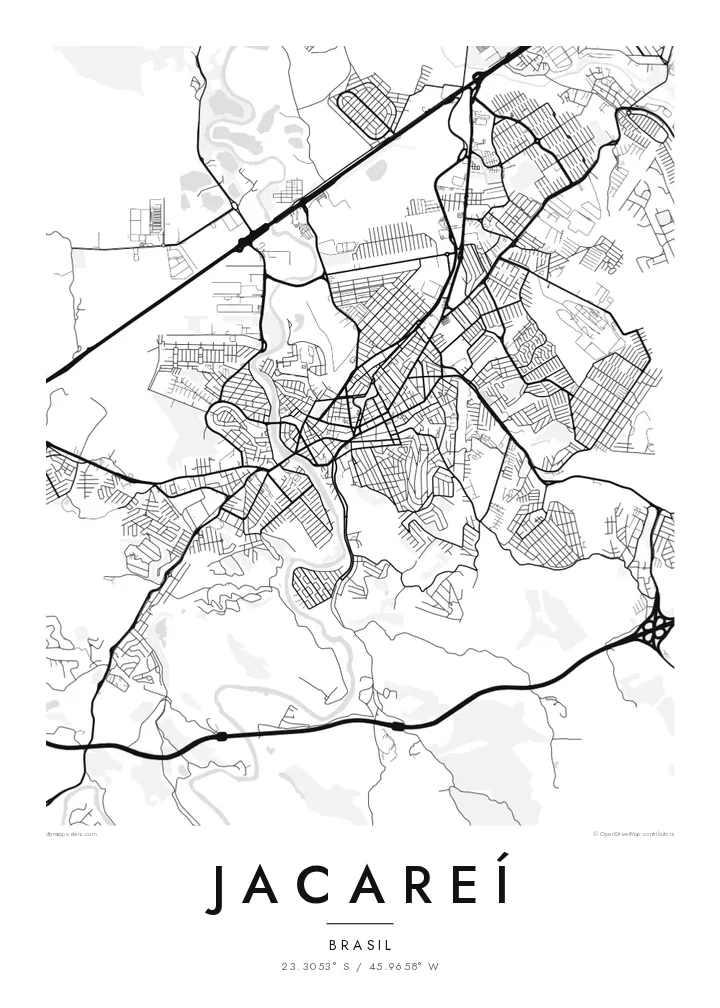 Pôster mapa de Jacareí — Classic
