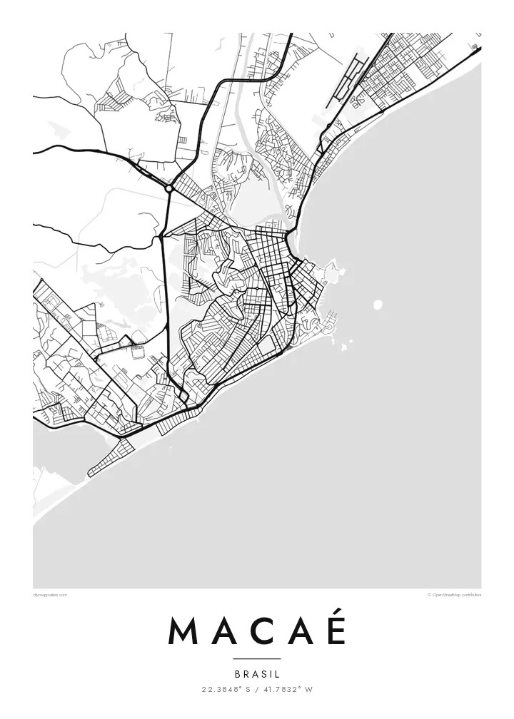 Pôster mapa de Macaé — Classic