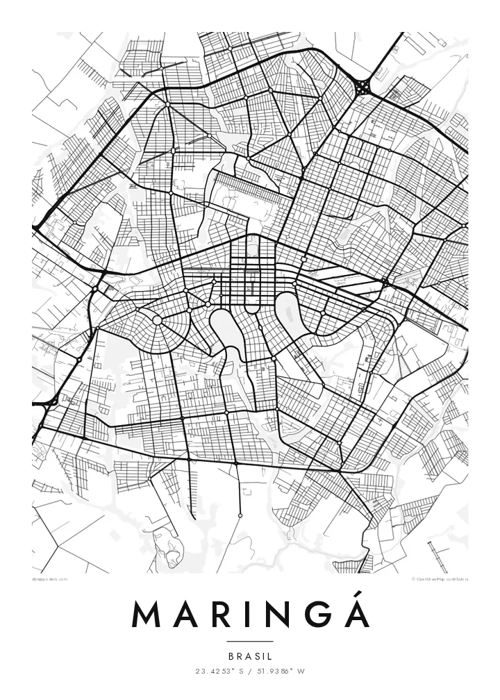 Pôster mapa de Maringá — Classic