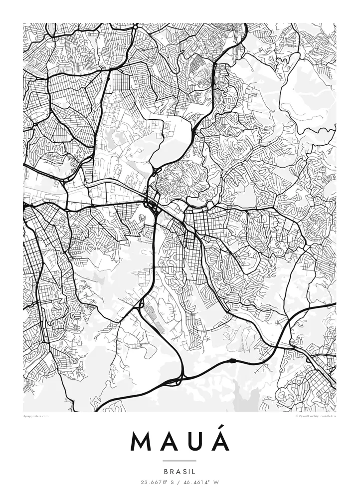 Pôster mapa de Mauá — Classic