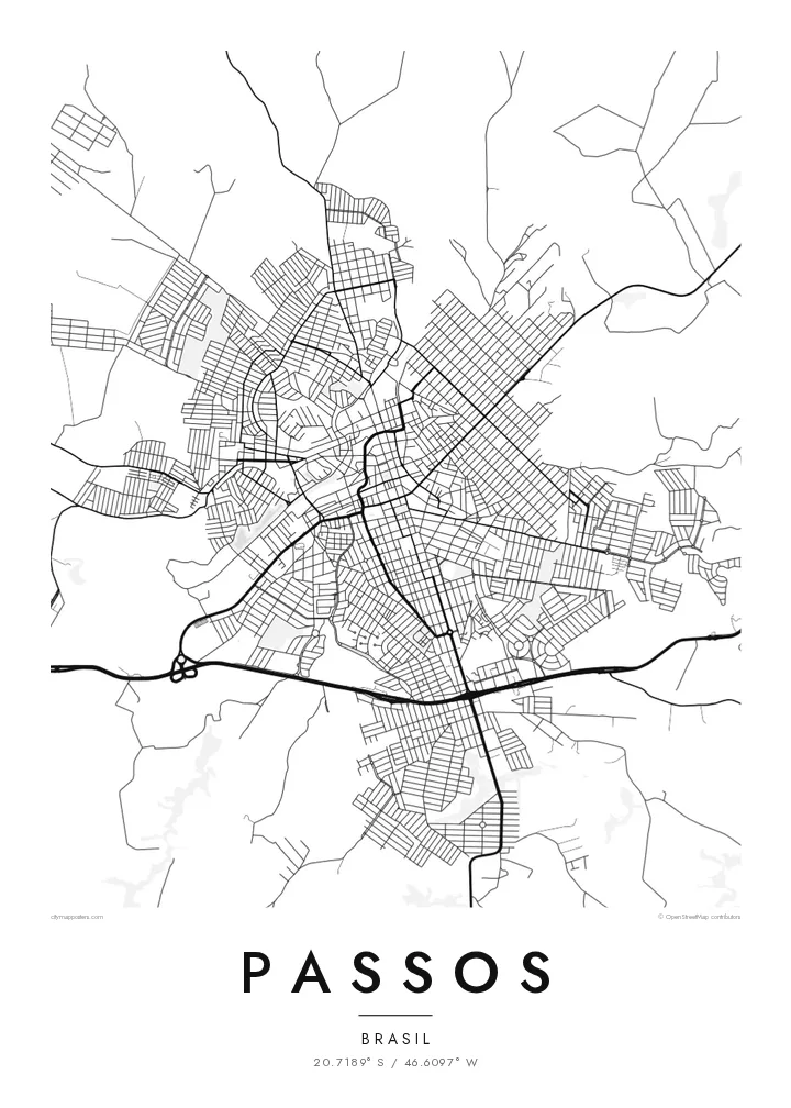 Pôster mapa de Passos — Classic