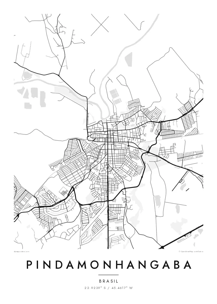 Pôster mapa de Pindamonhangaba — Classic