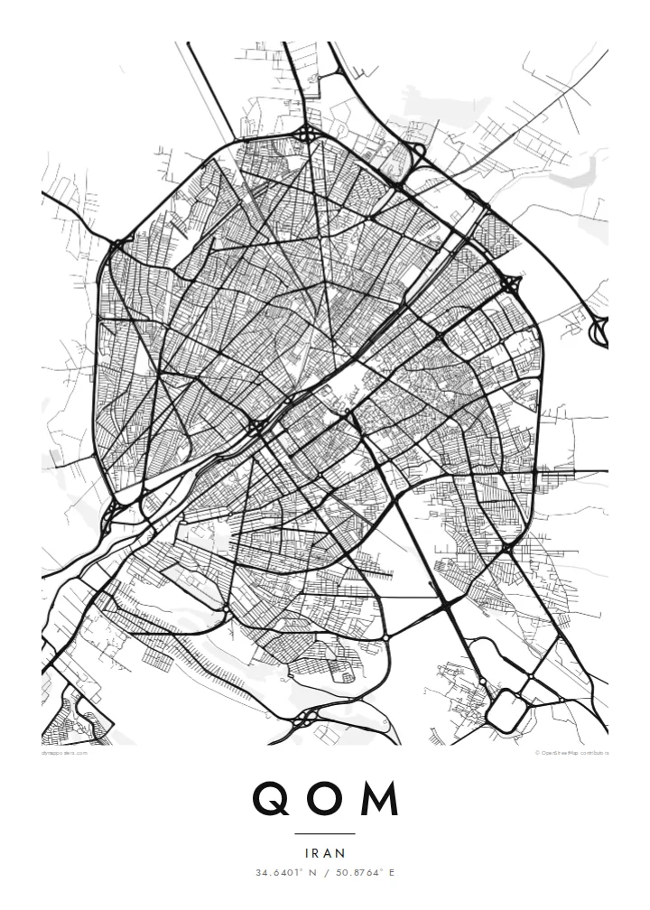 Poster do mapa de Qom